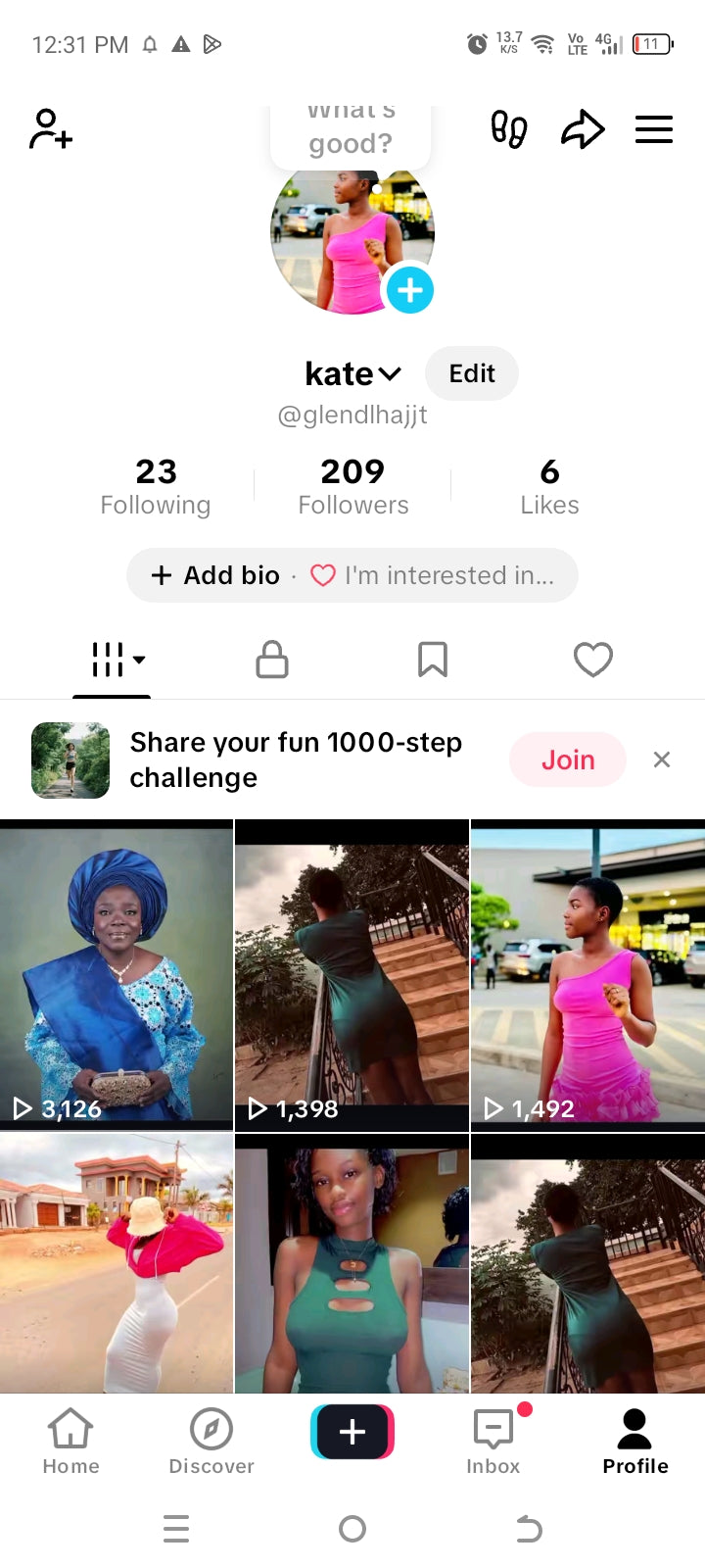Tikktok 209 followers