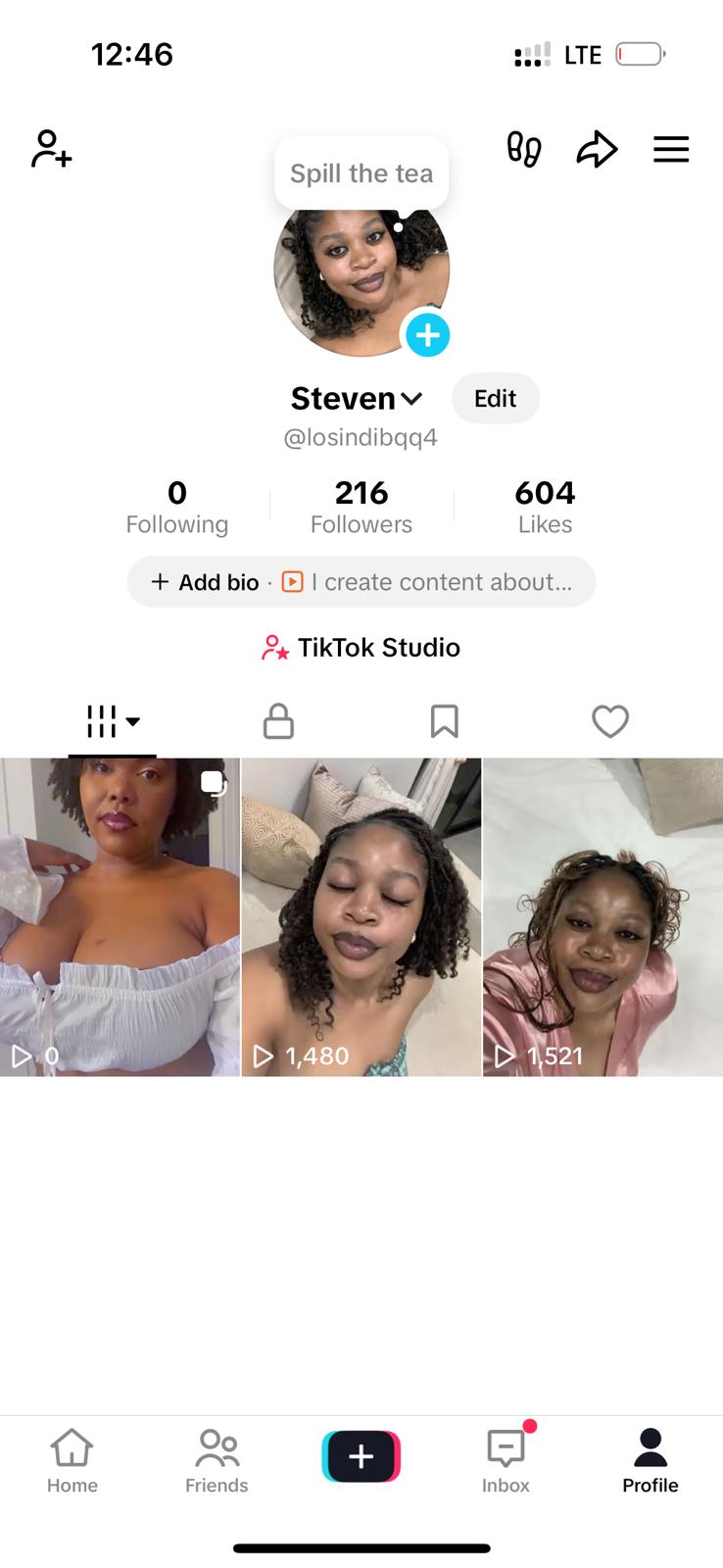 Tikktok 216 followers