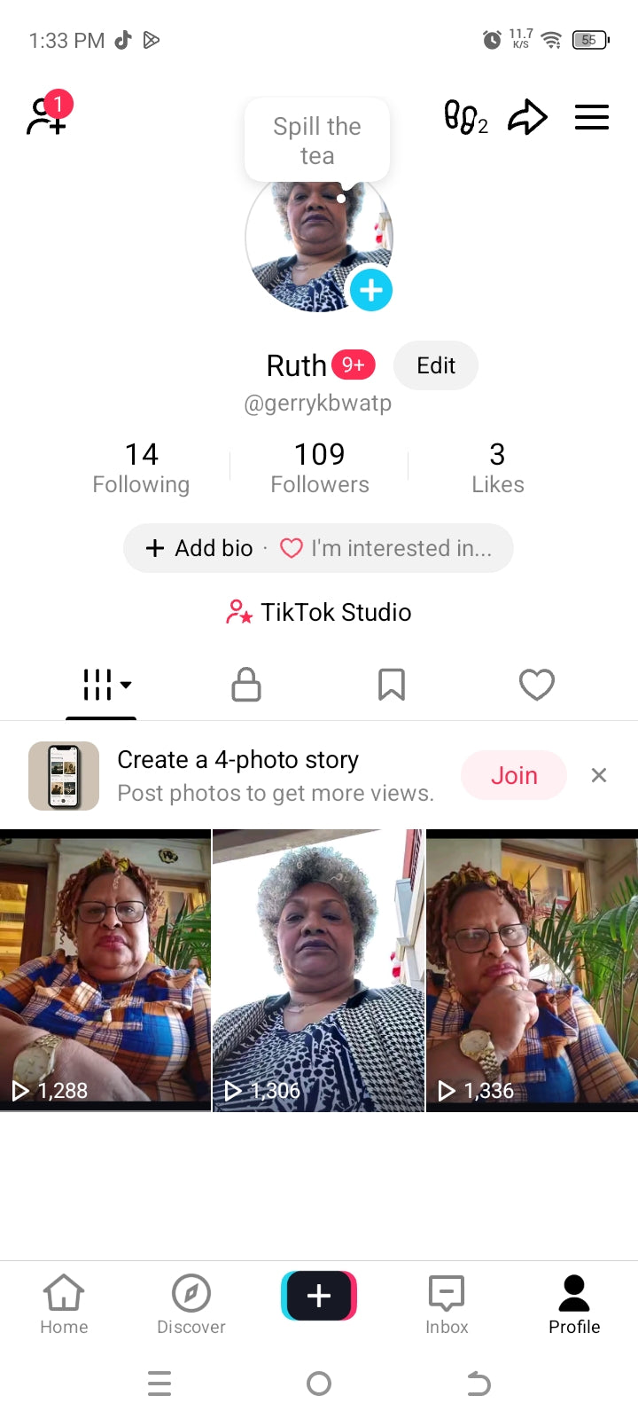 Tikktok 109 followers