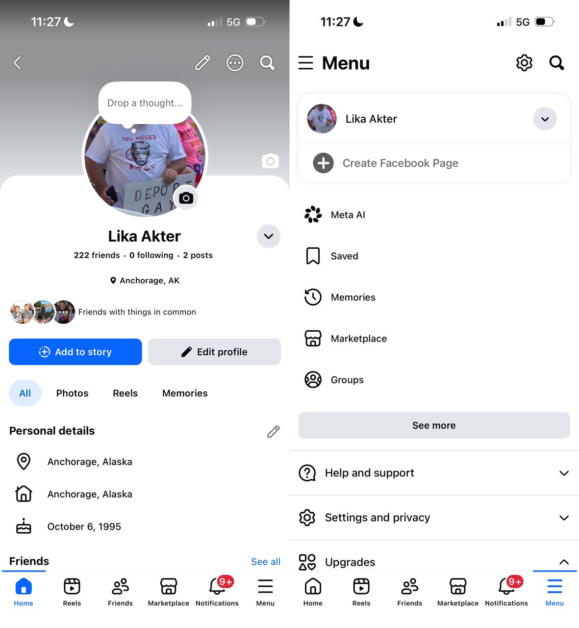 USA Facebook create profile