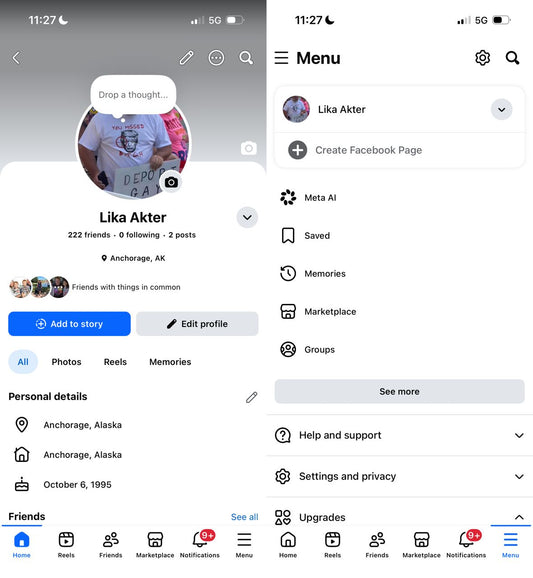 USA Facebook create profile