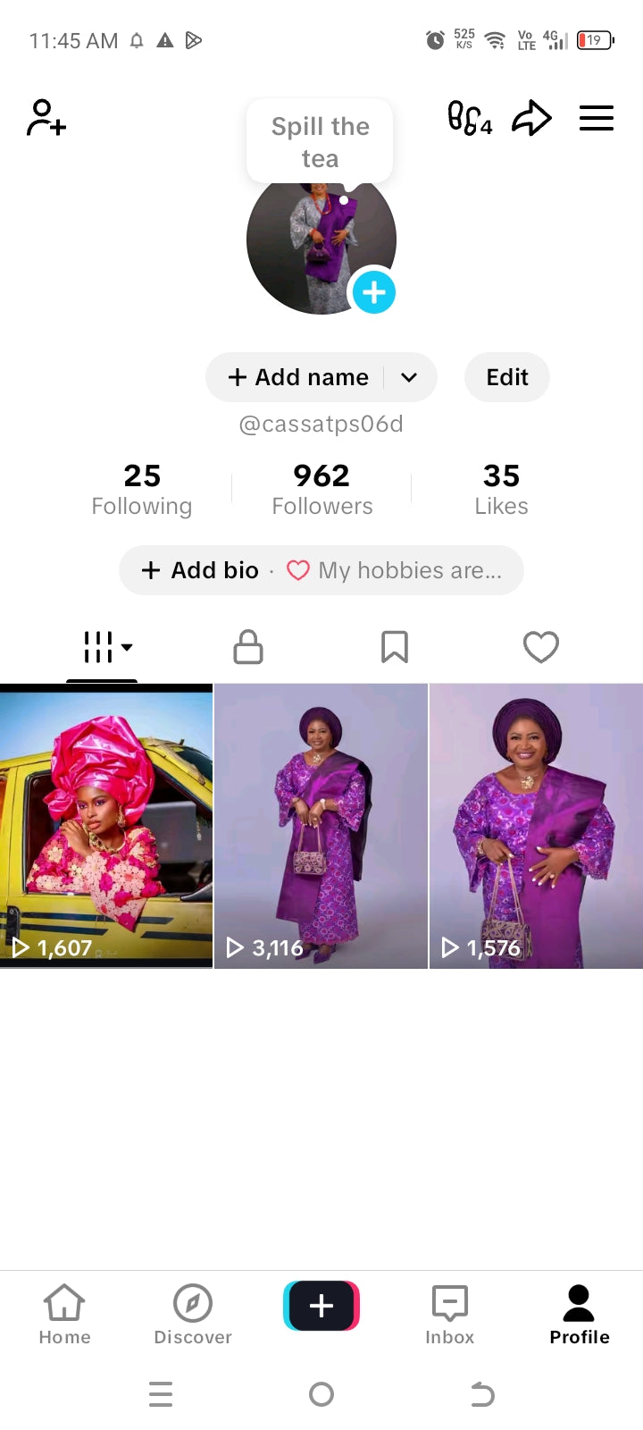 Tikktok 962 followers