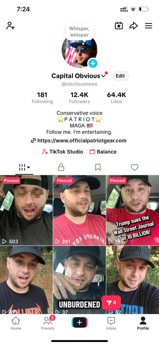 Tikktok 12k followers high standard
