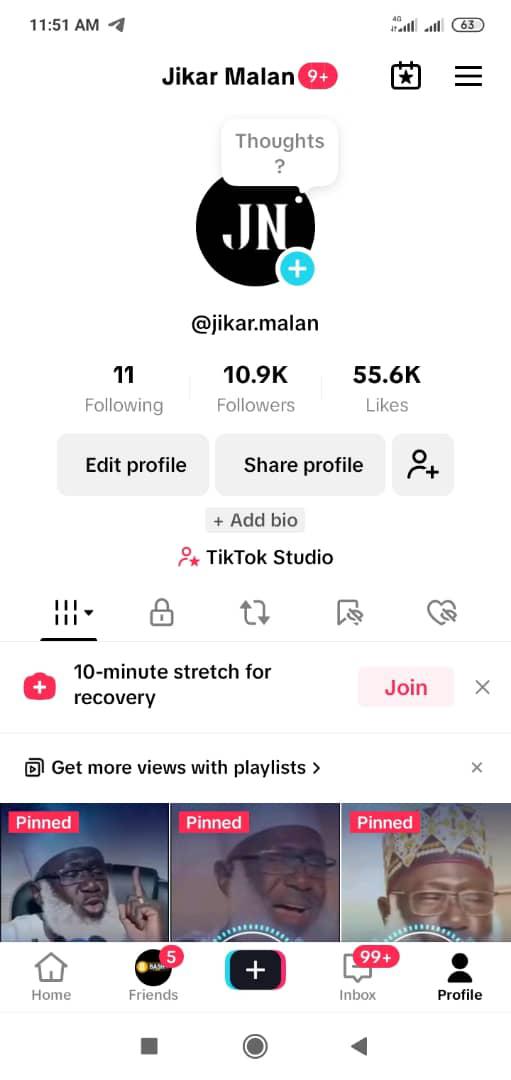 Tikktok 10k followers high standard