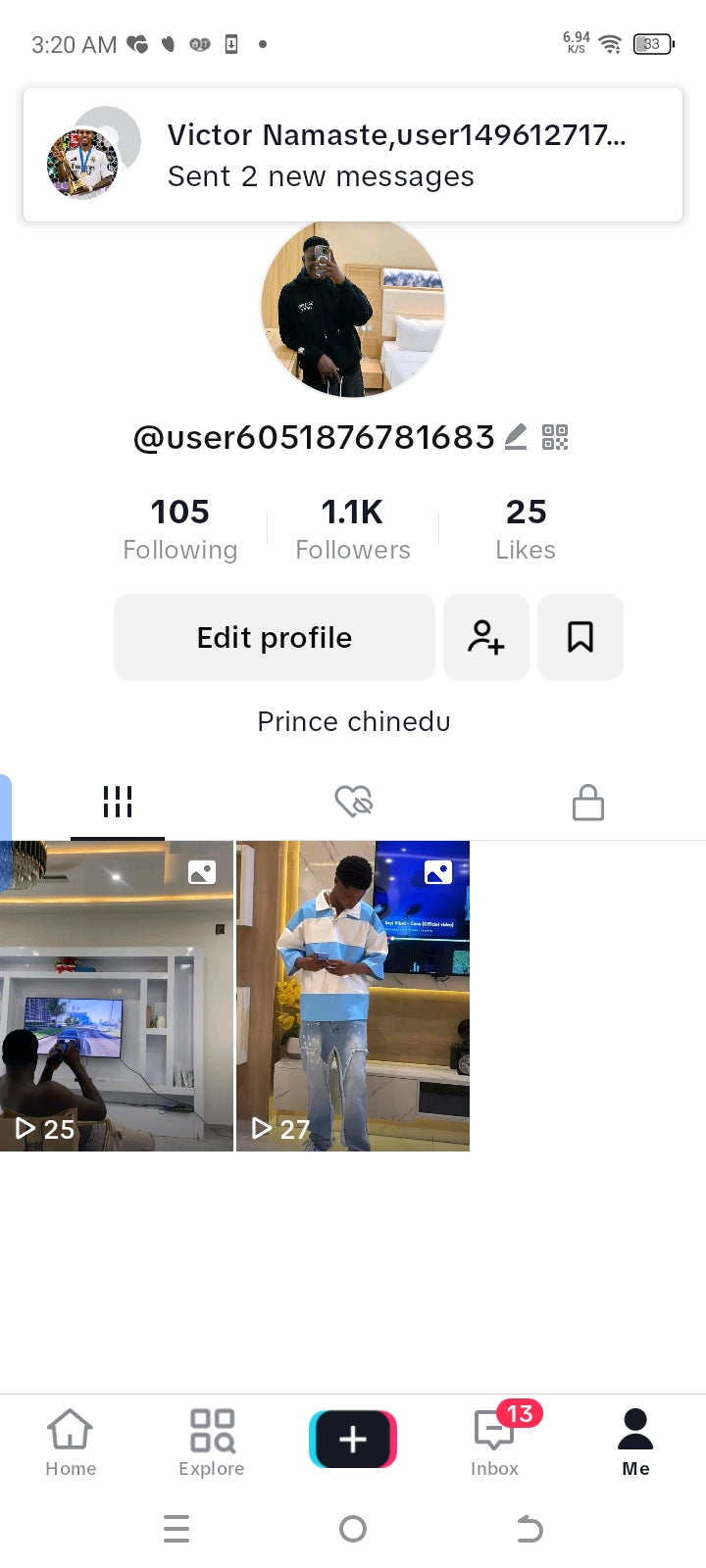 Tikktok 1k followers